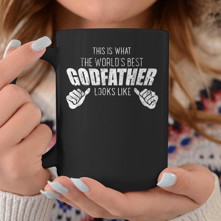 Worlds Best Godfather Uncle Family Distressed Coffee Mug Unique Gifts