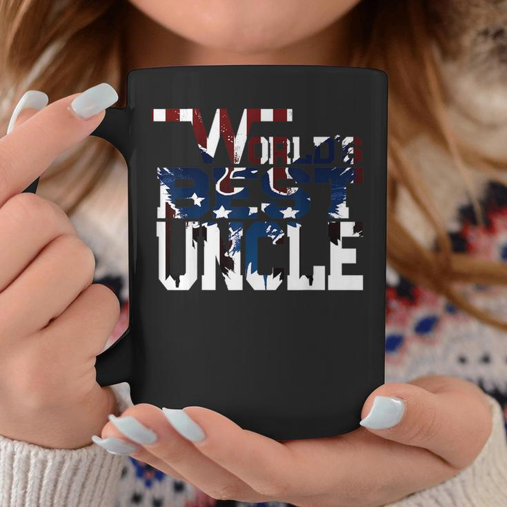 Worlds Best Uncle Eagle American Flag Coffee Mug Unique Gifts