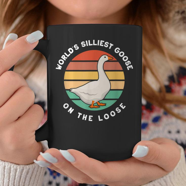 Worlds Silliest Goose On The Loose Funny Goose Farmer Coffee Mug Funny Gifts