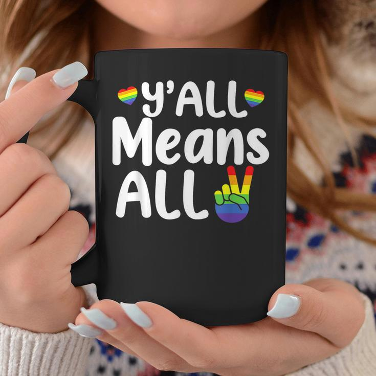 Yall All Rainbow Flag Lgbt Pride Lesbian Gay Means All Coffee Mug Unique Gifts