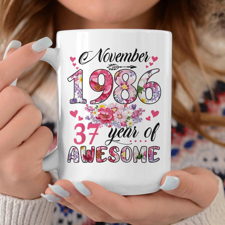 37 Year Old Made In November 1986 Floral 37Th Birthday Coffee Mug Unique Gifts