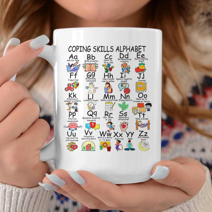 Abc Coping Skills Alphabet Mental Health Awareness Counselor Coffee Mug Unique Gifts