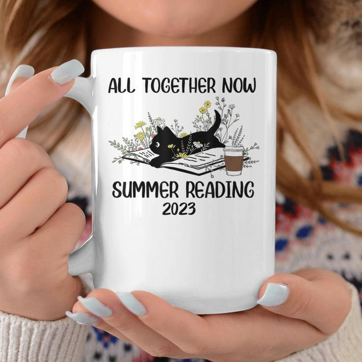 All Together Now Summer Reading 2023 Groovy Cat Book Lover Reading Funny Designs Funny Gifts Coffee Mug Unique Gifts