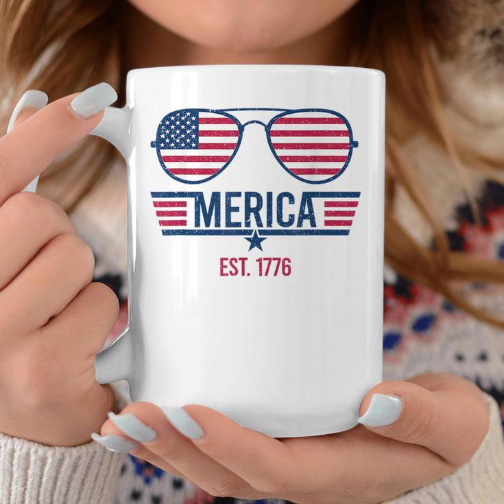 America Est 1776 4Th Of July Patriotic Usa Flag Sunglasses Coffee Mug Unique Gifts