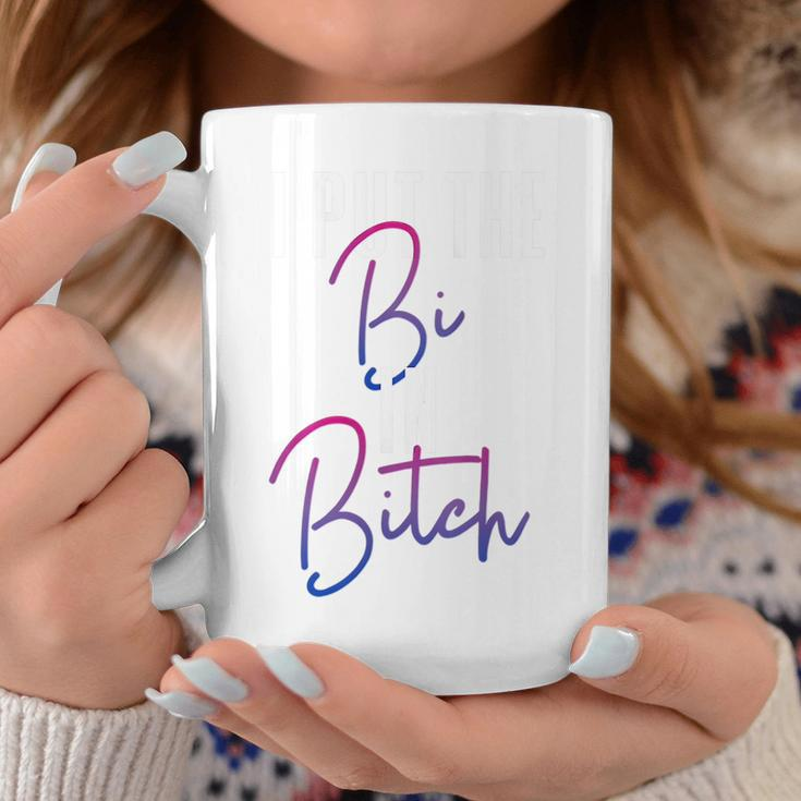 Bisexual Pride Flag Colors I Put The Bi In Bitch Funny Quote Coffee Mug Unique Gifts