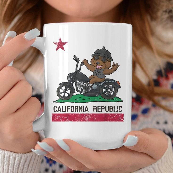 California Republic Flag Bear Biker Motorcycle Coffee Mug Unique Gifts
