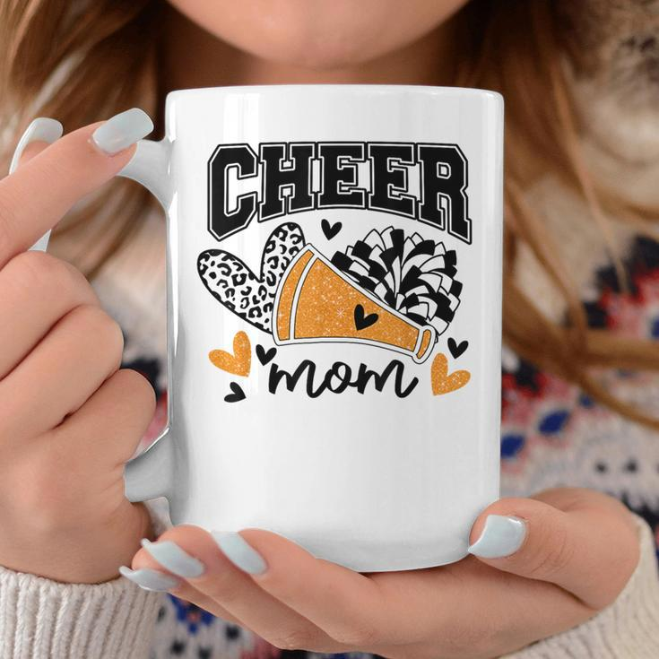 Cheer Mom Biggest Fan Cheerleader Black And Orange Pom Pom Coffee Mug Unique Gifts
