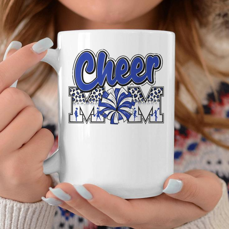 Cheer Mom Blue Leopard Letters Cheer Pom Poms Coffee Mug Funny Gifts