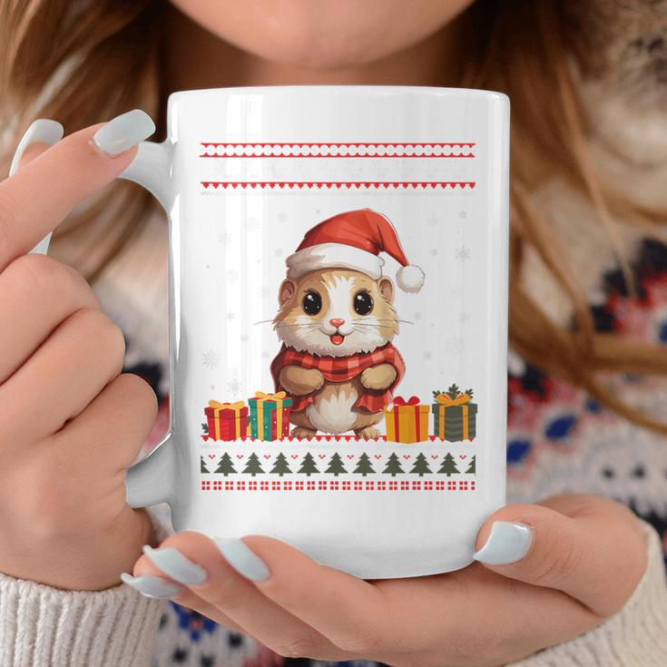 Christmas Hamster Santa Hat Ugly Christmas Sweater Coffee Mug Unique Gifts