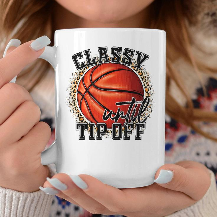 Classy Until Tip Off Funny Basketball Mom Leopard Women Kids Gifts For Mom Funny Gifts Coffee Mug Unique Gifts