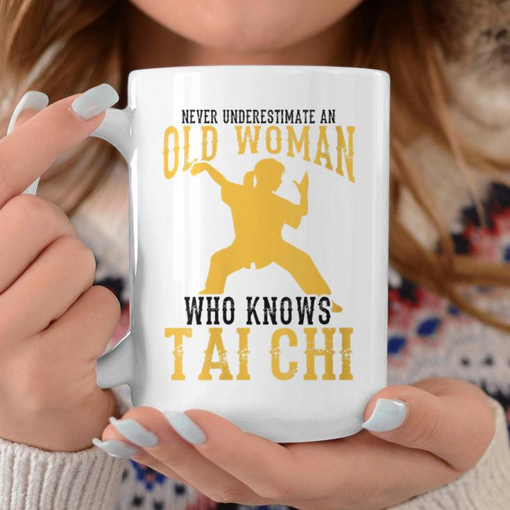 Cool Tai Chi Gift Women Funny Never Underestimate Old Woman Gift For Womens Coffee Mug Funny Gifts