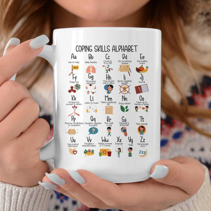 Coping Skills Alphabet Mental Health Awareness Psychologist Coffee Mug Unique Gifts