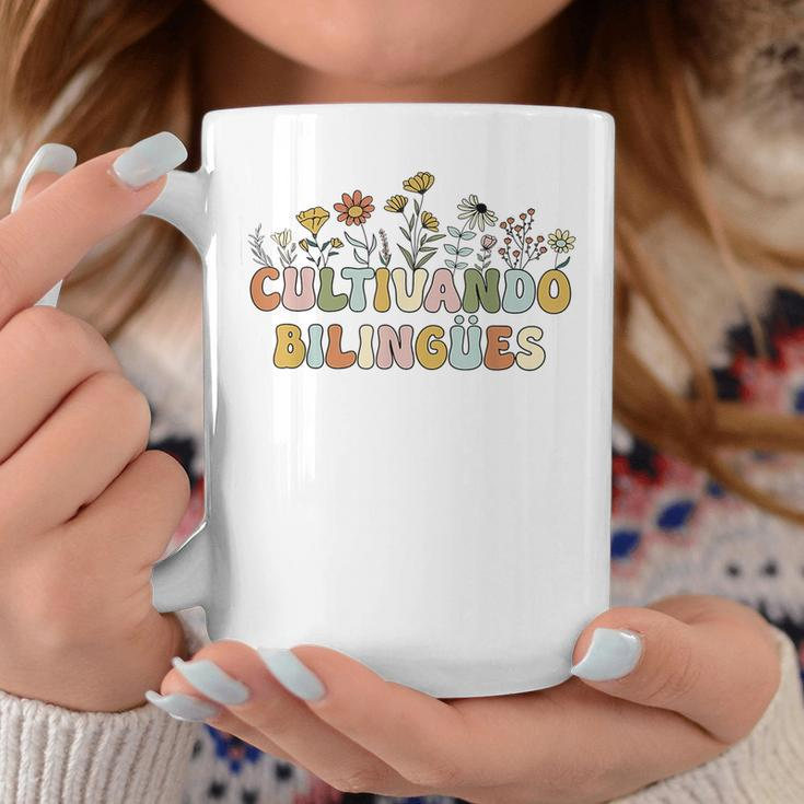Cultivando Bilingues Wildflowers Teacher Dual Language Crew Coffee Mug Unique Gifts