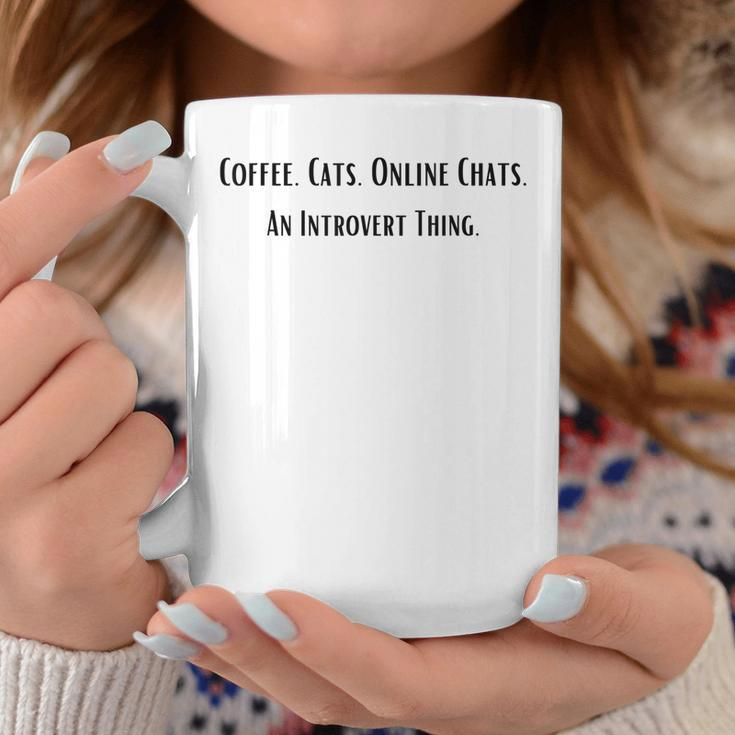 Cute Coffee Cat Lovers Mom Dad Introvert Life Black LetterGifts For Mom Funny Gifts Coffee Mug Unique Gifts