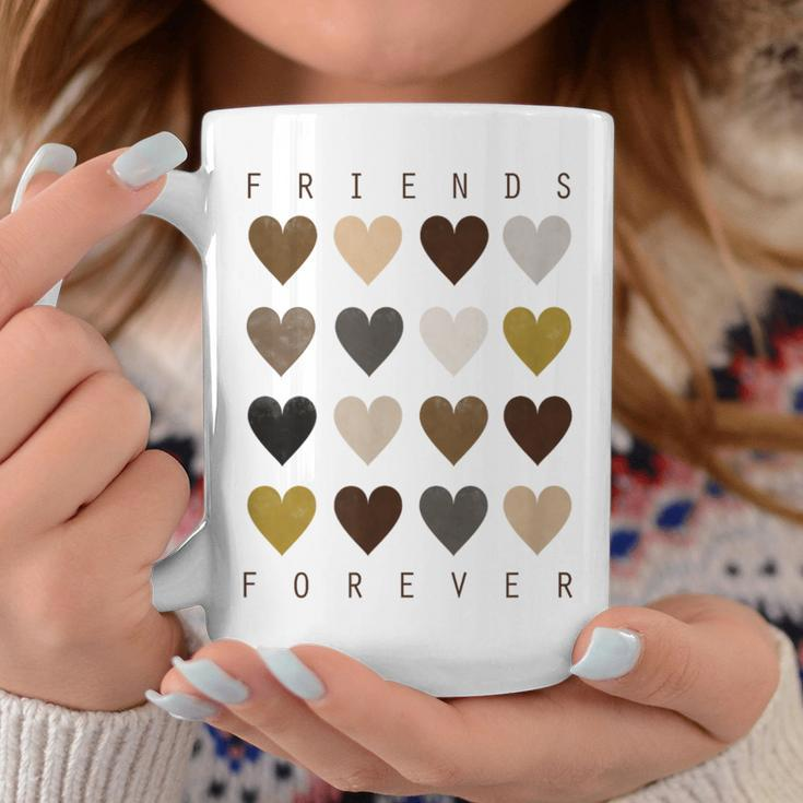 Cute Friends Forever Watercolor Patterned Hearts Friendship Coffee Mug Unique Gifts