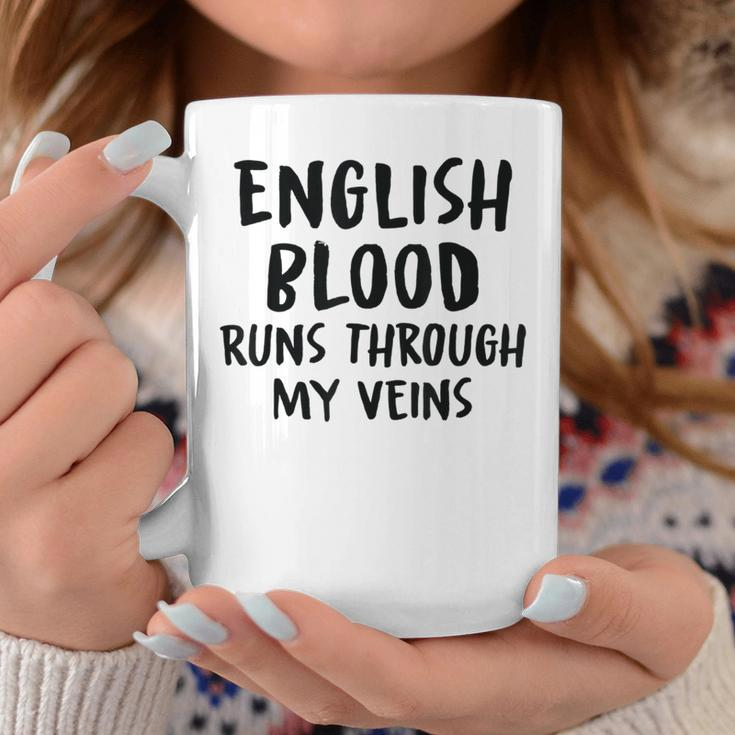 English Blood Runs Through My Veins Novelty Sarcastic Word Coffee Mug Funny Gifts