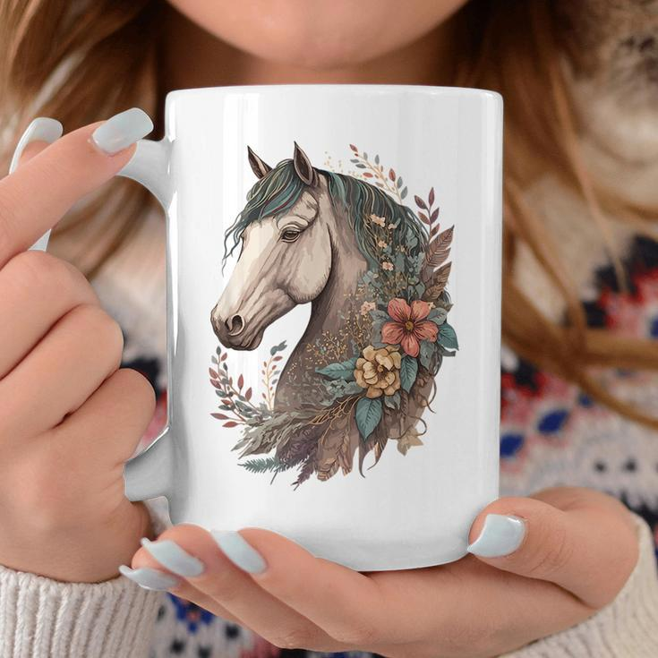 Equestrian Horse Girl Bohemian Portrait Horseback Riding Coffee Mug Funny Gifts