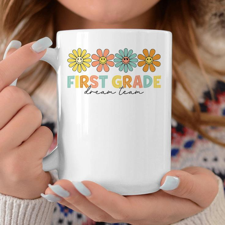 First Grade Dream Team Retro Groovy First Day Of School Coffee Mug Unique Gifts