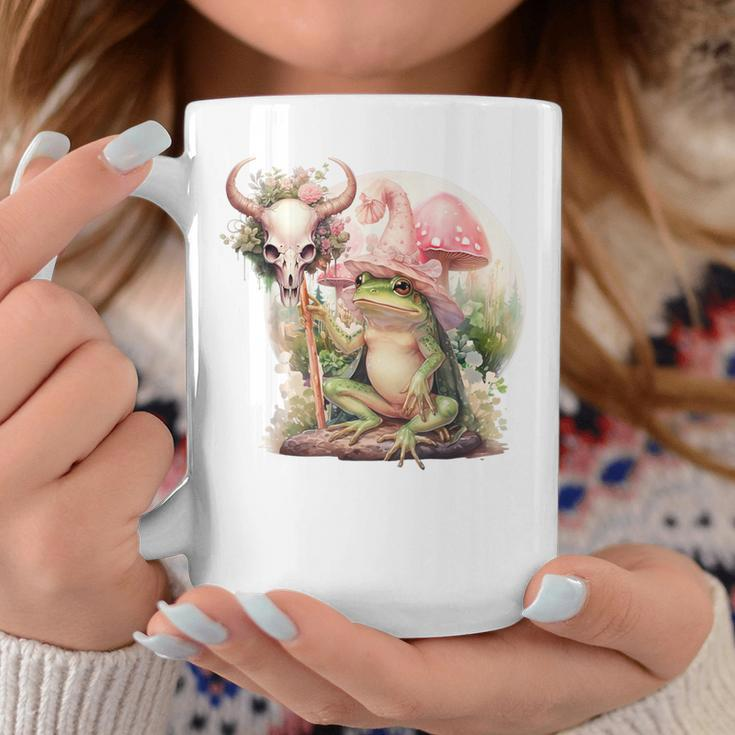 Frog With Witch Hat Skull Mushroom Everybody Croaks Coffee Mug Unique Gifts
