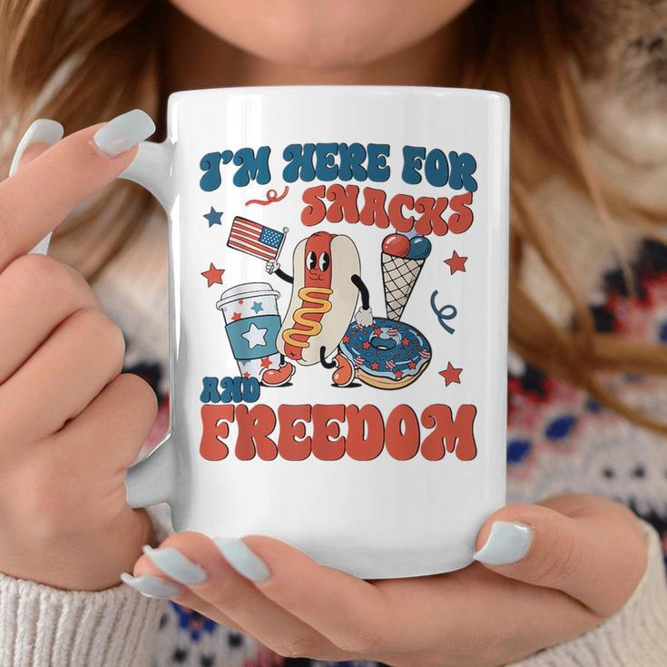 Funny Hot Dog Im Here For The Snacks And Freedom 4Th July Freedom Funny Gifts Coffee Mug Unique Gifts