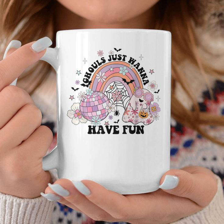 Ghouls Just Wanna Have Fun Cute Halloween Ghost Girl Graphic Coffee Mug Unique Gifts