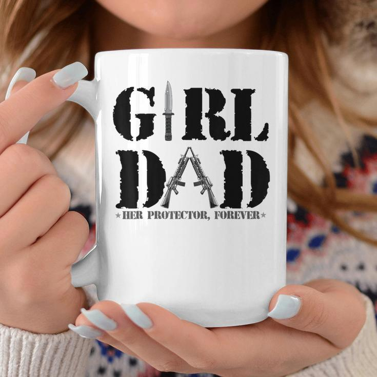 Girl Dad Her Protector Forever Funny Father Of Girls Daughte Coffee Mug Unique Gifts