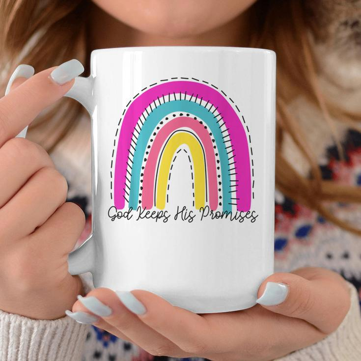God Keeps His Promises Colorful Boho Rainbow Christian Coffee Mug Unique Gifts