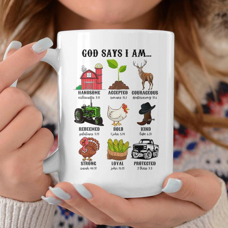 God Says I Am…Funny Farm Animal Christian Believer Western Coffee Mug Unique Gifts