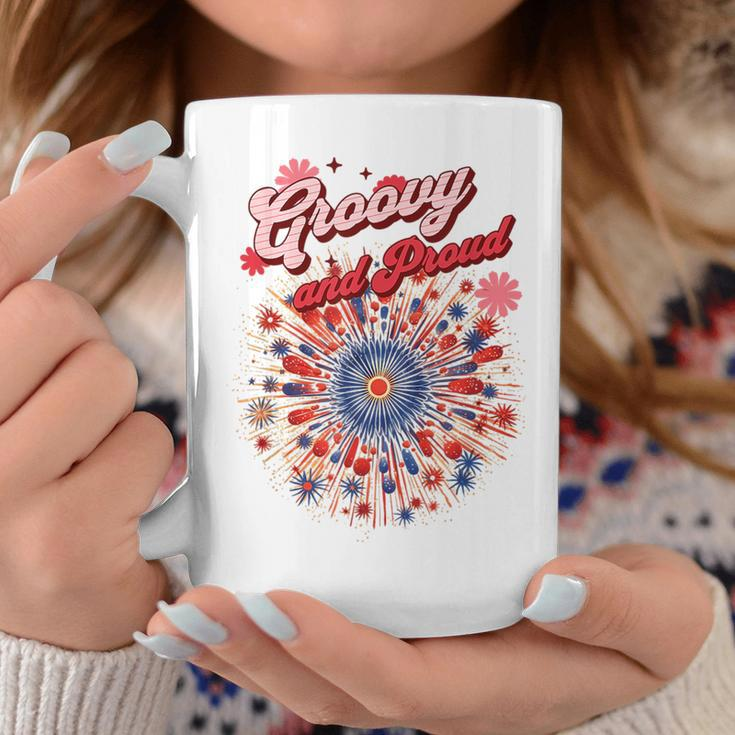 Groovy And Proud Fireworkds And Flowers Design Coffee Mug Unique Gifts