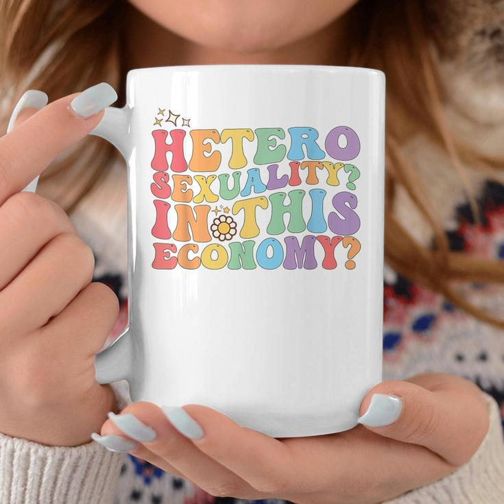 Groovy Hetero Heterosexuality In This Economy Lgbt Pride Coffee Mug Unique Gifts