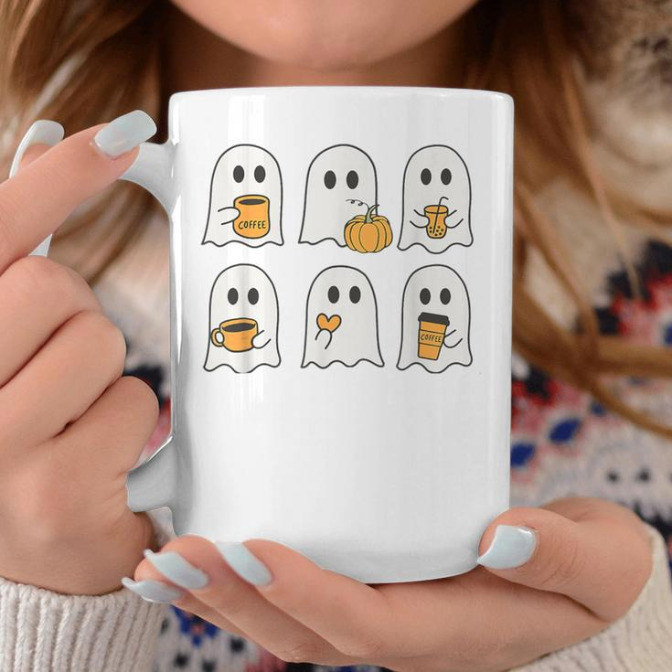 Halloween Iced Coffee Ghost Spooky Season Student Teacher Coffee Mug Unique Gifts