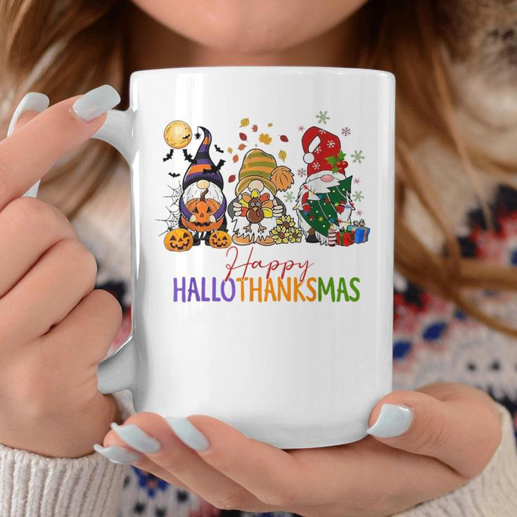 Happy Hallothanksmas Coffee Halloween Thanksgiving Christmas Coffee Mug Funny Gifts