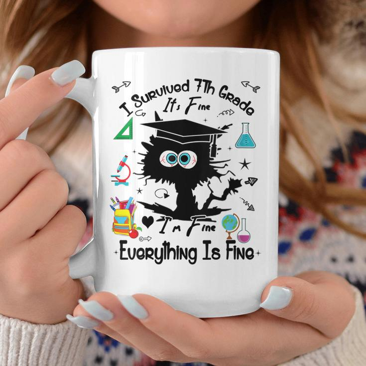 Happy Last Day Of School Funny Black Cat 7Th Grade Graduate Coffee Mug Unique Gifts