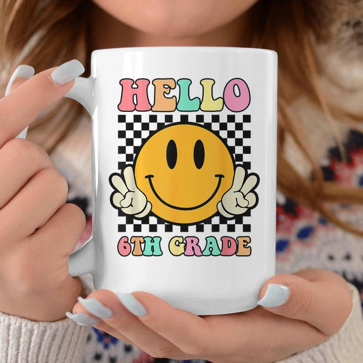 Hello 6Th Grade Hippie Smile Face Back To School First Day Coffee Mug Funny Gifts