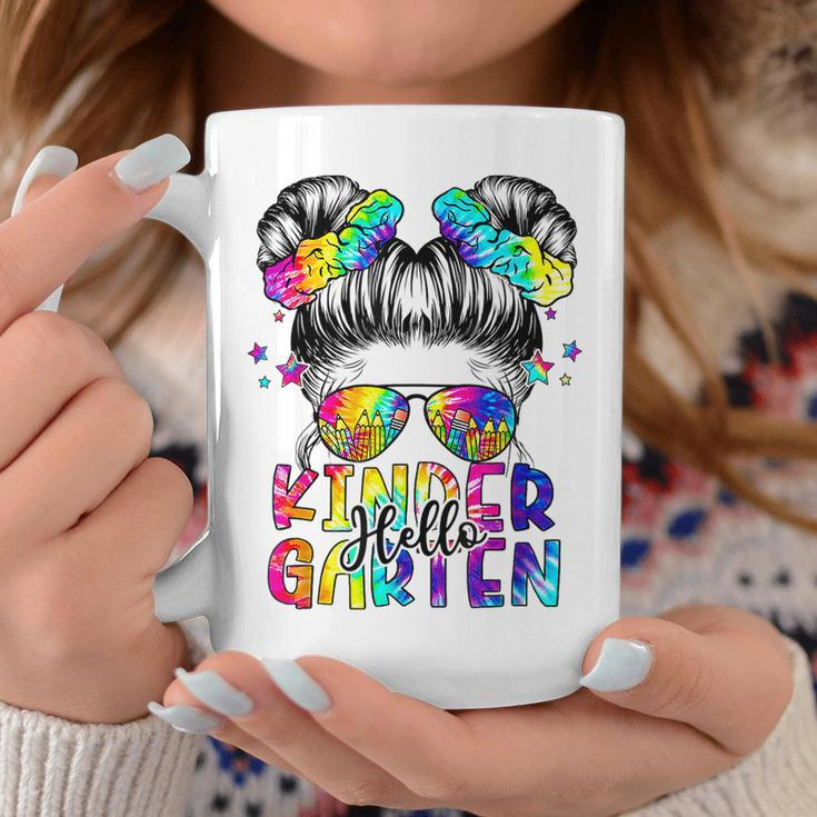 Hello Nursery Messy Bun Tie Dye Back To School Girls Coffee Mug Funny Gifts