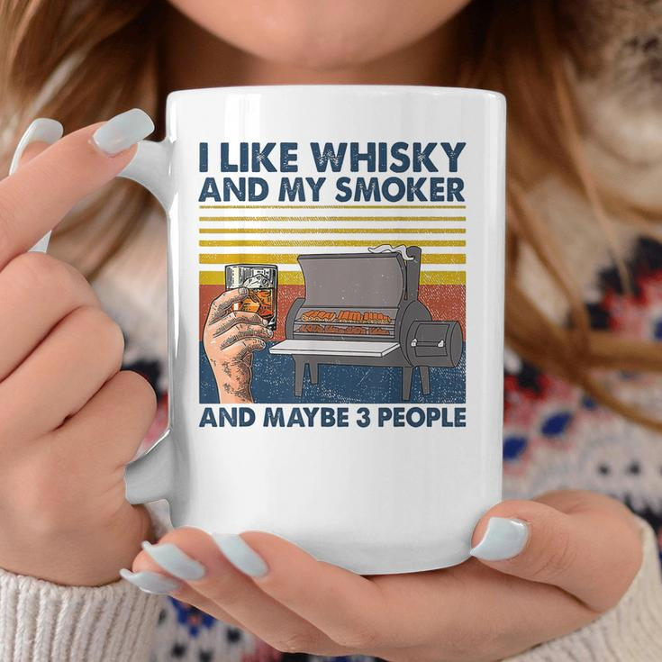 I Like Whisky And My Smoke And Maybe 3 People Retro Vintage Coffee Mug Unique Gifts