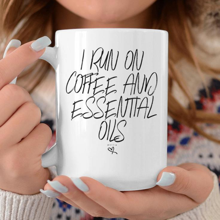 I Run On Coffee And Essential Oils Sarcastic Oil Funny Mom Gift For Womens Coffee Mug Unique Gifts