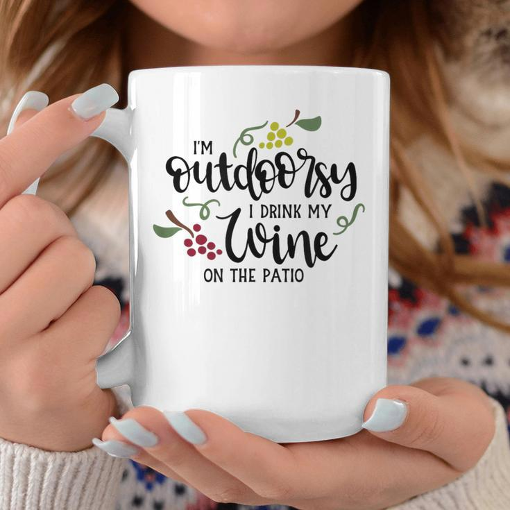 I'm Outdoorsy I Drink My Wine On The Patio Coffee Mug Funny Gifts