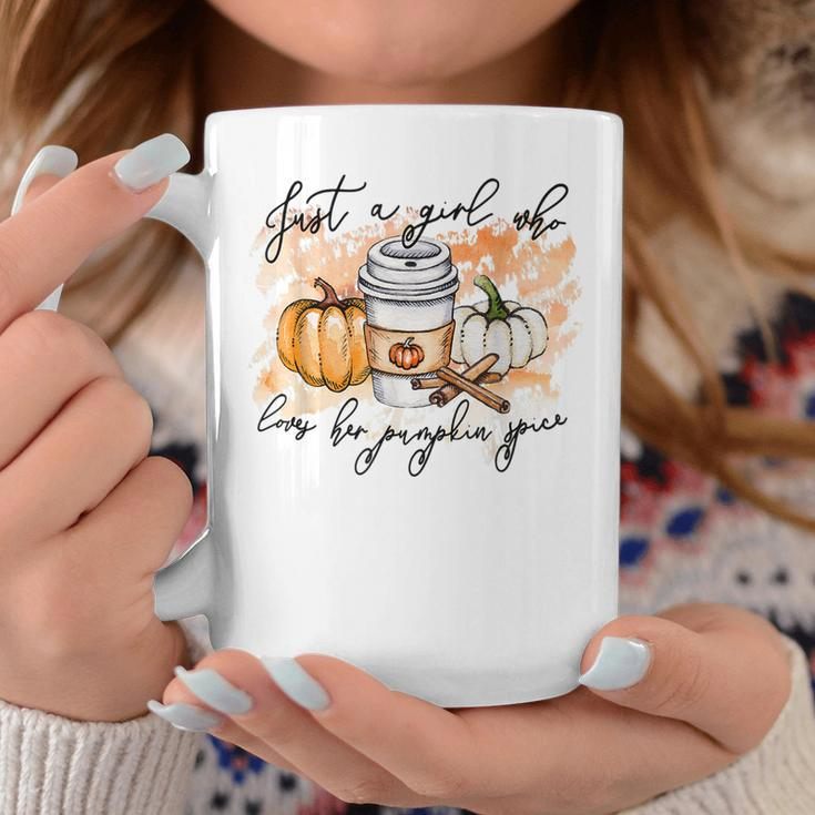 Just A Girl Who Loves Fall Pumpin Spice Latte Autumn Coffee Mug Unique Gifts