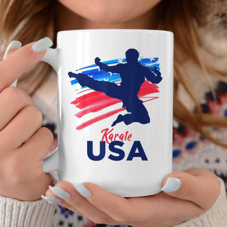 Karate Support The Team Student Sensei Usa Flag American Coffee Mug Unique Gifts