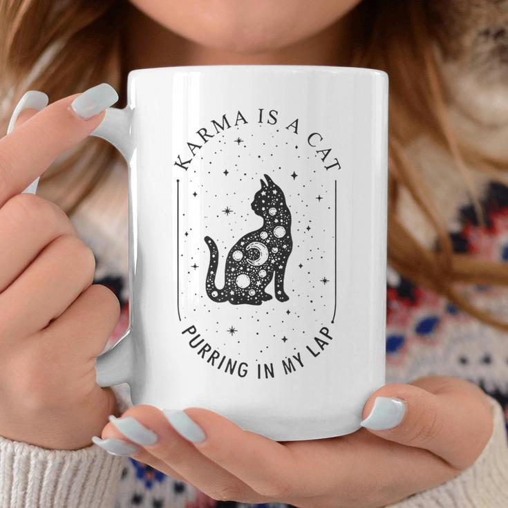Karma Is A Cat Purring In My Lap Cause It Loves Me Coffee Mug Personalized Gifts
