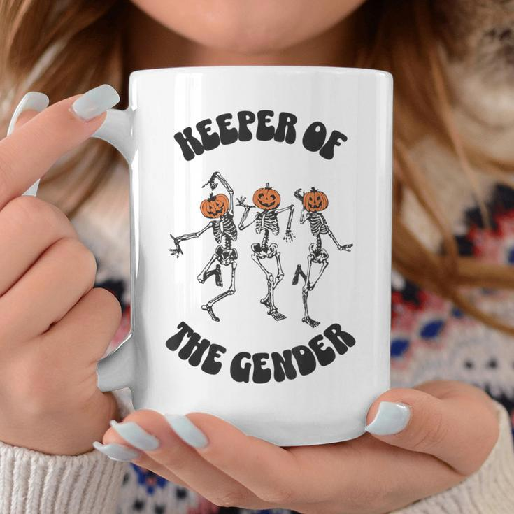Keeper Of The Gender Dancing Skeleton Halloween Pumpkin Coffee Mug Funny Gifts