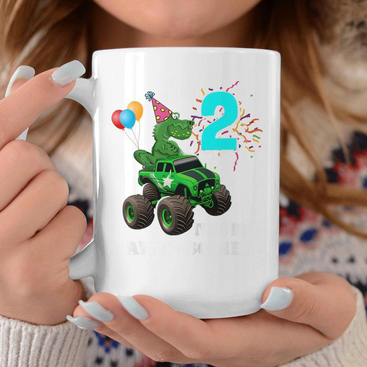 Kids 2Nd Birthday BoyRex & Monster Trucks Family Matching T Rex Funny Gifts Coffee Mug Unique Gifts
