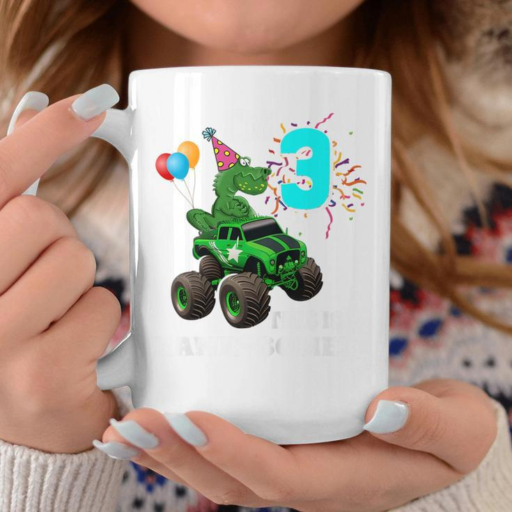 Kids 3Rd Birthday BoyRex & Monster Trucks Family Matching T Rex Funny Gifts Coffee Mug Unique Gifts
