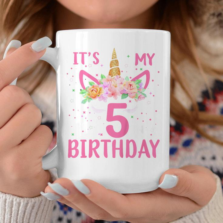 Kids Its My 5Th Birthday Unicorn Lover Kid 5 Years Old Birthday Coffee Mug Unique Gifts