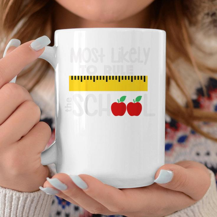 Kids Kids Most Likely To Rule The School Ruler & Apple Coffee Mug Unique Gifts