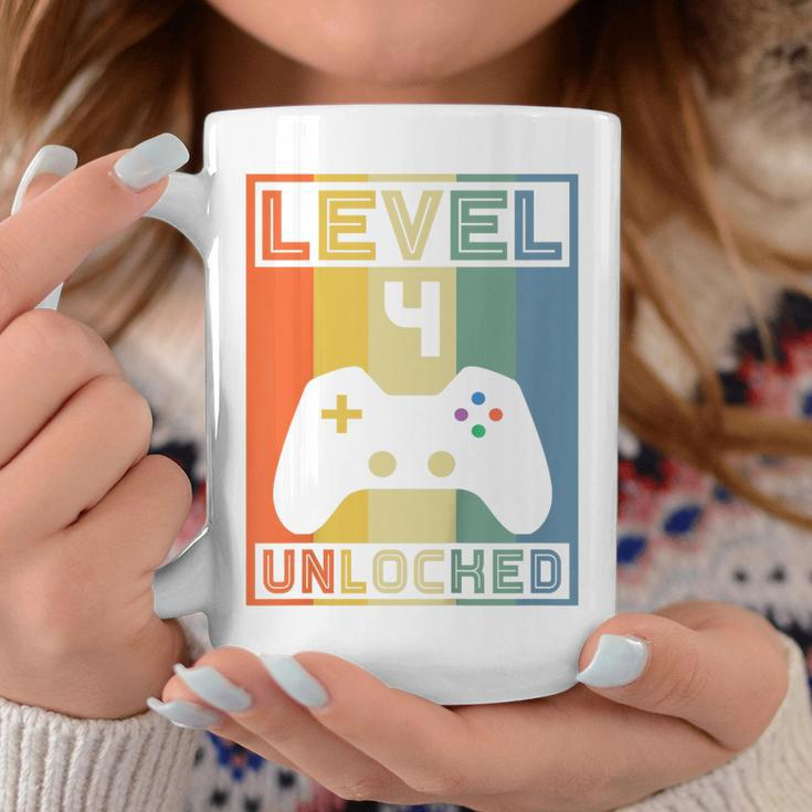 Kids Level 4 Unlocked - Video Gamer - 14Th Birthday Gaming Gift Coffee Mug Unique Gifts