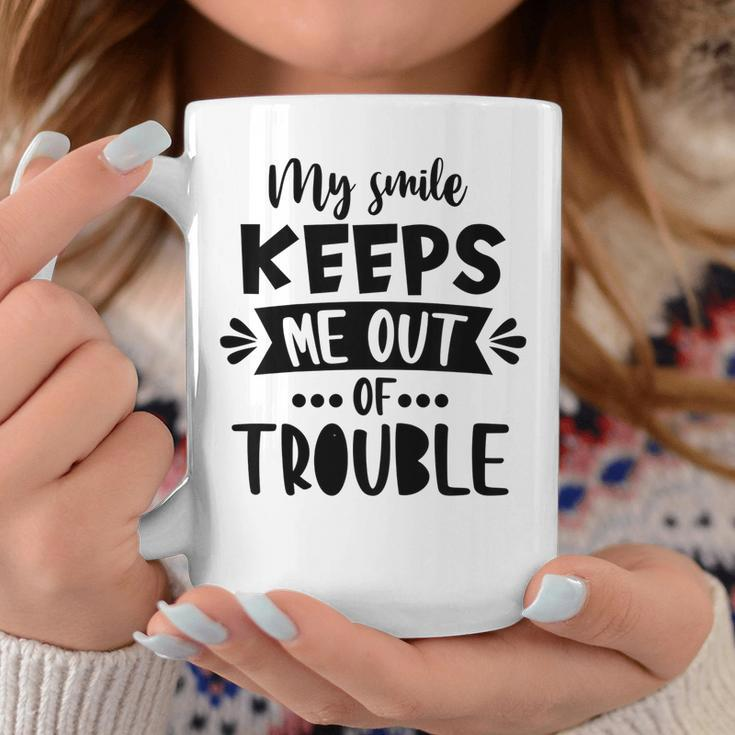 Kids My Smile Keep Me Out Of Trouble Wild Child Birthday Boy Girl Coffee Mug Unique Gifts