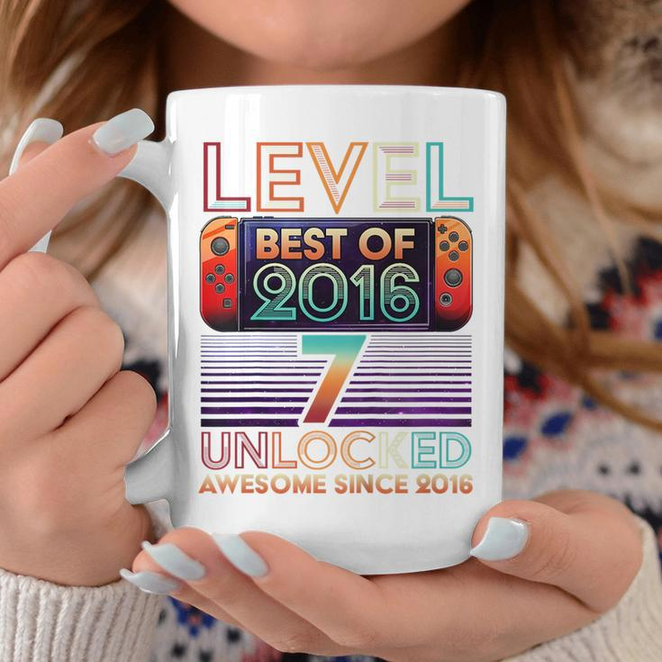 Kids Vintage 7Th Birthday Unlocked Level 7 Game Controller Boys Coffee Mug Unique Gifts