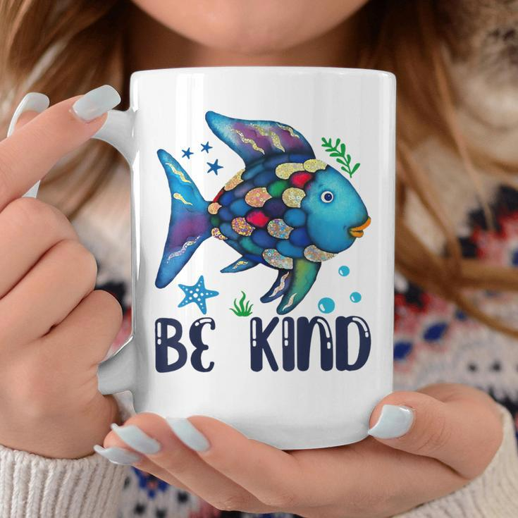 Be Kind Rainbow Fish Teacher Life Back To School Teaching Coffee Mug Unique Gifts